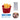 Red plush dog toy shaped like a smiling fries container, alongside a crinkly silver material and a crossed-out image of cotton, highlighting safer materials over traditional stuffing.