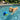Dog swimming in a pool with a blue and green toy