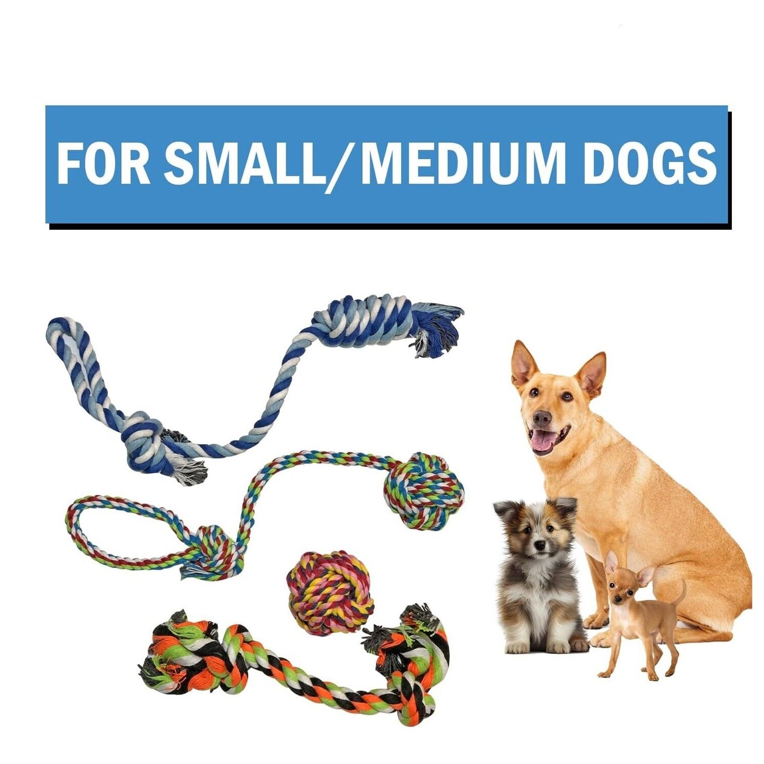 Koyukuk Small Dog Rope Toys, 15 Pack Puppy Rope Toy Set For Small Breeds 0 22 Lbs Various Tug Toys For Teething Entertainment Interaction