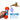 A bone shaped chew toy being squeezed showing that it squeaks with an excited dog in the background