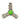 Triangular rope toy with a green ball in the middle